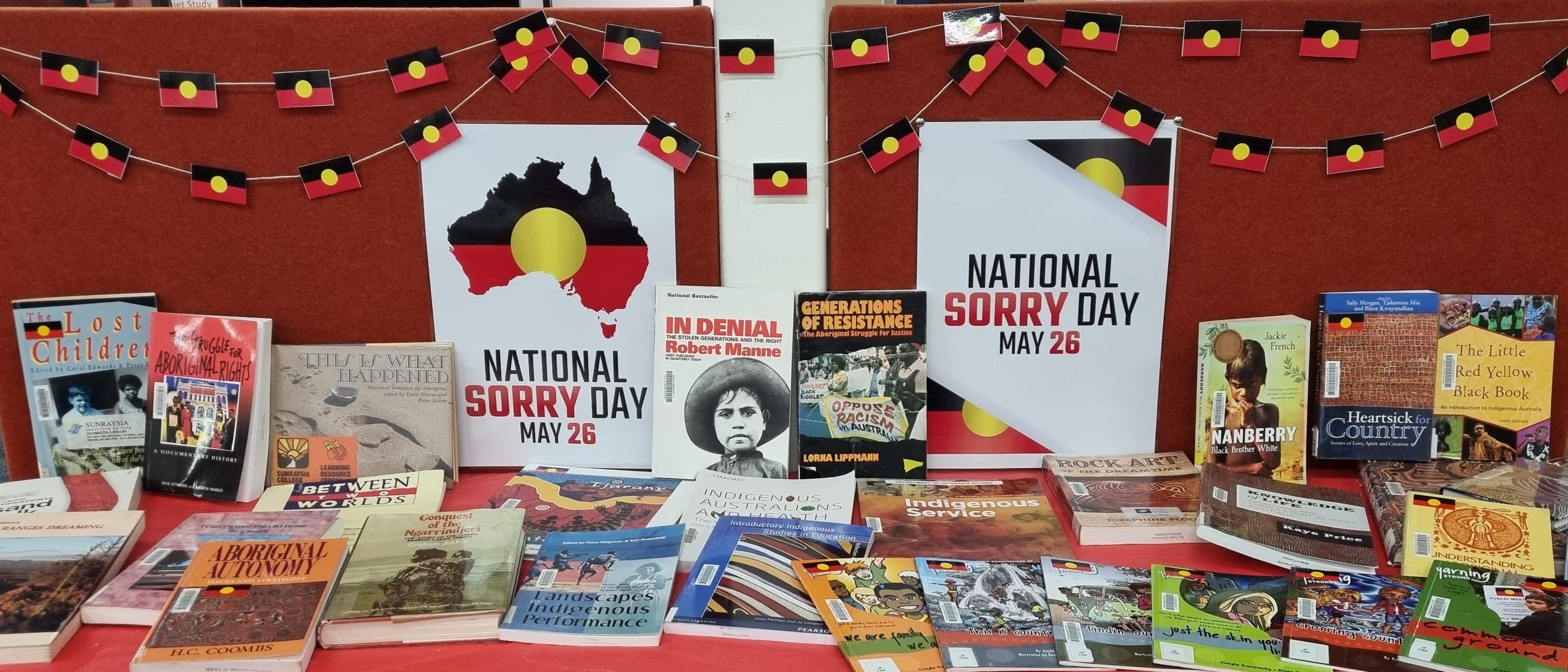 Indigenous displays for Sorry Day and NAIDOC week